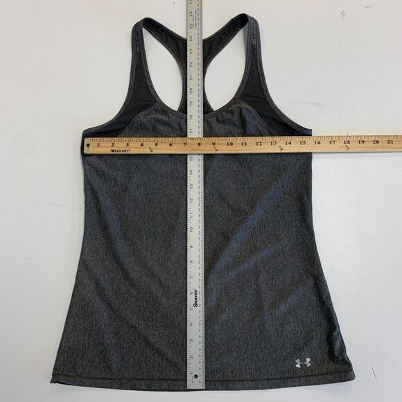 Under Armour Perforated Tank Top Womens M Medium Gray Racerback Stretch Shirt - Picture 6 of 8